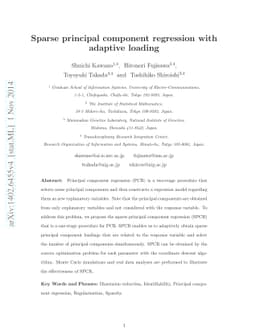 Sparse principal component regression with adaptive loading