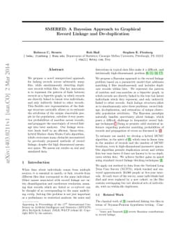 SMERED: A Bayesian Approach to Graphical Record Linkage and
  De-duplication