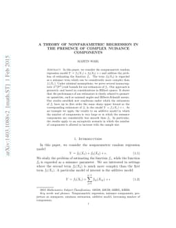 A theory of nonparametric regression in the presence of complex nuisance
  components