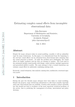 Estimating complex causal effects from incomplete observational data