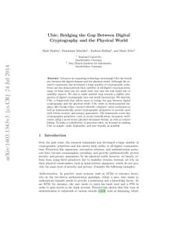 Ubic: Bridging the gap between digital cryptography and the physical
  world