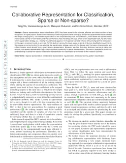 Collaborative Representation for Classification, Sparse or Non-sparse?