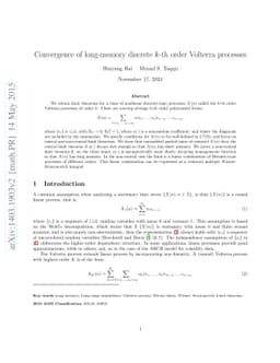 Convergence of long-memory discrete $k$-th order Volterra processes