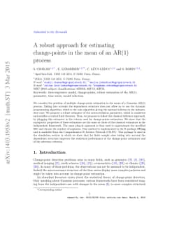 A robust approach for estimating change-points in the mean of an AR(1)
  process