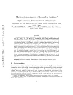 Multiresolution Analysis of Incomplete Rankings
