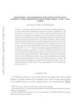 Estimation and inference for linear panel data models under
  misspecification when both $n$ and $T$ are large