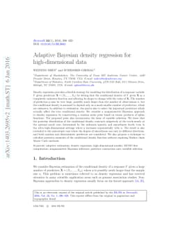 Adaptive Bayesian density regression for high-dimensional data