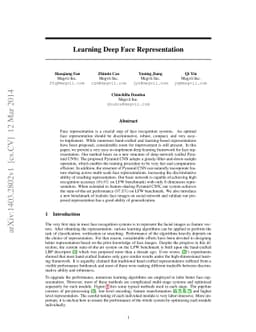 Learning Deep Face Representation