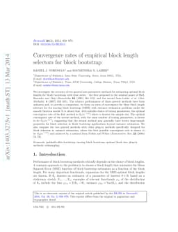 Convergence rates of empirical block length selectors for block
  bootstrap