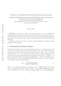 Oscillation of adaptative Metropolis-Hasting and simulated annealing
  algorithms around penalized least squares estimator