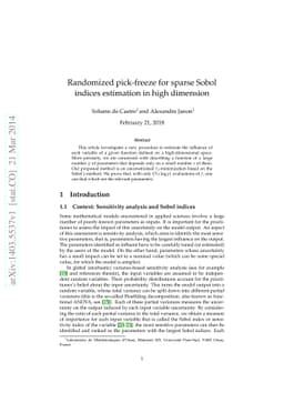 Randomized pick-freeze for sparse Sobol indices estimation in high
  dimension
