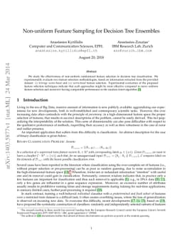 Non-uniform Feature Sampling for Decision Tree Ensembles