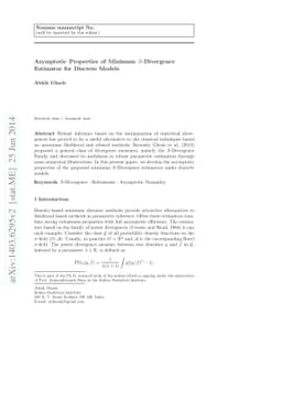 Asymptotic Properties of Minimum S-Divergence Estimator for Discrete
  Models