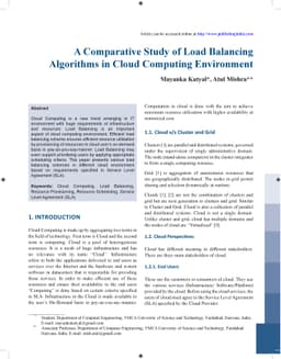A Comparative Study of Load Balancing Algorithms in Cloud Computing
  Environment