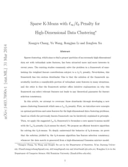 Sparse K-Means with $\ell_{\infty}/\ell_0$ Penalty for High-Dimensional
  Data Clustering