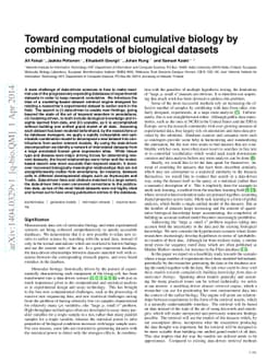 Toward computational cumulative biology by combining models of
  biological datasets
