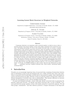 Learning Latent Block Structure in Weighted Networks