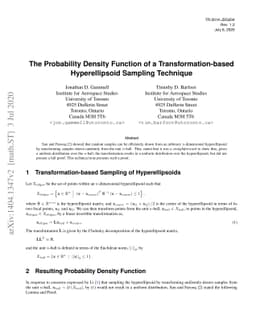 The Probability Density Function of a Transformation-based
  Hyperellipsoid Sampling Technique