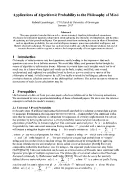 Applications of Algorithmic Probability to the Philosophy of Mind