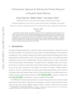 A Permutation Approach for Selecting the Penalty Parameter in Penalized
  Model Selection