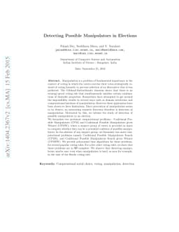 Detecting Possible Manipulators in Elections