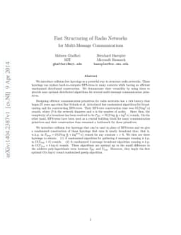 Fast Structuring of Radio Networks for Multi-Message Communications