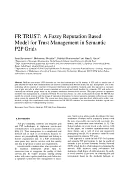 FRTRUST: a fuzzy reputation based model for trust management in semantic
  P2P grids