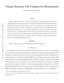 Change Detection with Compressive Measurements