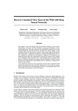 Recover Canonical-View Faces in the Wild with Deep Neural Networks