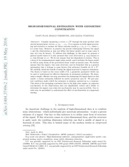 High-dimensional estimation with geometric constraints