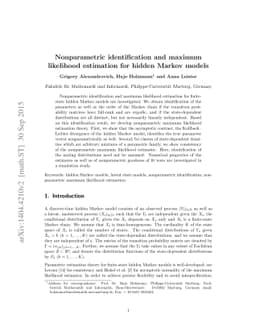 Nonparametric identification and maximum likelihood estimation for
  hidden Markov model