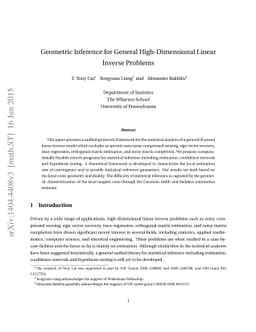 Geometric Inference for General High-Dimensional Linear Inverse Problems