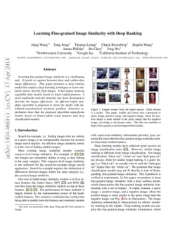Learning Fine-grained Image Similarity with Deep Ranking