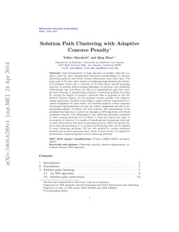 Solution Path Clustering with Adaptive Concave Penalty