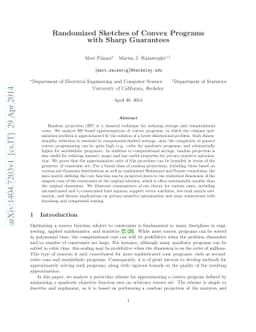 Randomized Sketches of Convex Programs with Sharp Guarantees