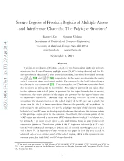 Secure Degrees of Freedom Regions of Multiple Access and Interference
  Channels: The Polytope Structure