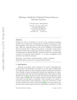 Selecting a Small Set of Optimal Gestures from an Extensive Lexicon