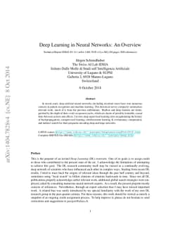 Deep Learning in Neural Networks: An Overview