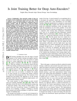 Is Joint Training Better for Deep Auto-Encoders?