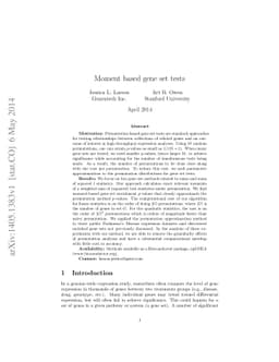 Moment based gene set tests