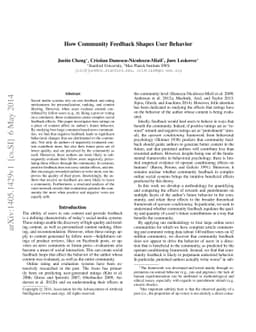 How Community Feedback Shapes User Behavior