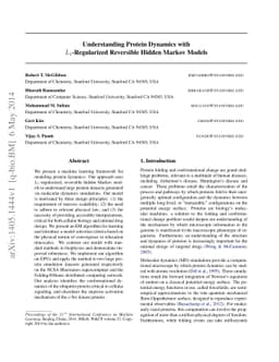 Understanding Protein Dynamics with L1-Regularized Reversible Hidden
  Markov Models