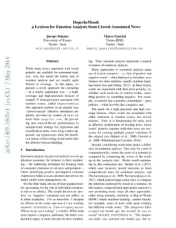 DepecheMood: a Lexicon for Emotion Analysis from Crowd-Annotated News