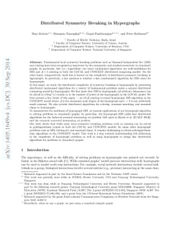 Distributed Symmetry Breaking in Hypergraphs