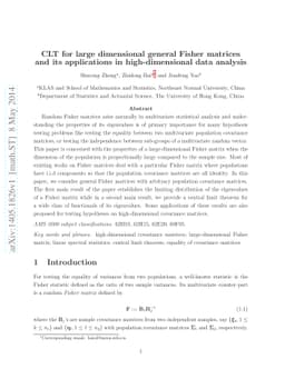 CLT for large dimensional general Fisher matrices and its applications
  in high-dimensional data analysis