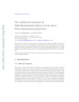 On conditional moments of high-dimensional random vectors given
  lower-dimensional projections
