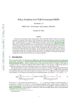 Policy Gradients for CVaR-Constrained MDPs
