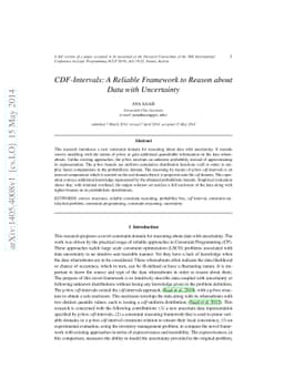 CDF-Intervals: A Reliable Framework to Reason about Data with
  Uncertainty