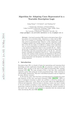 Algorithm for Adapting Cases Represented in a Tractable Description
  Logic