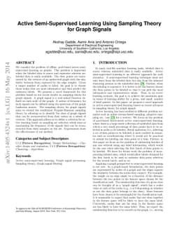 Active Semi-Supervised Learning Using Sampling Theory for Graph Signals
